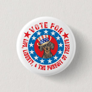 Vote for Dachshund 1 Inch Round Button