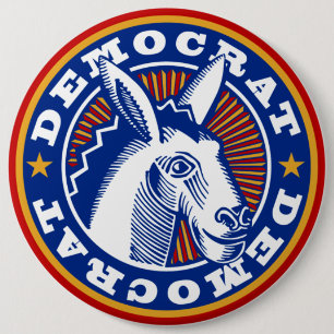VOTE FOR DEMOCRATS 6 INCH ROUND BUTTON