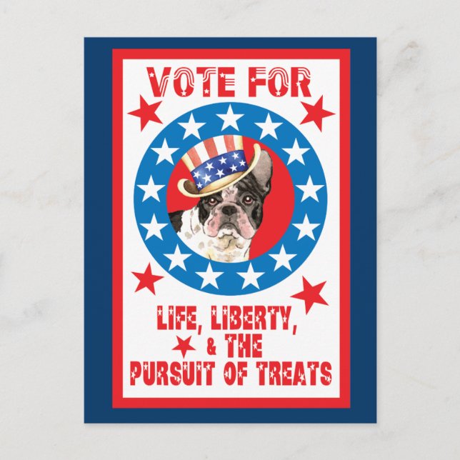 Vote for Frenchie Postcard (Front)