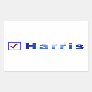 Vote for Harris Red Check in Blue Box Stickers