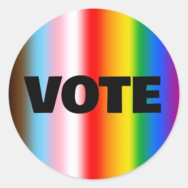 Vote for LGBTQ+ Rights Classic Round Sticker (Front)