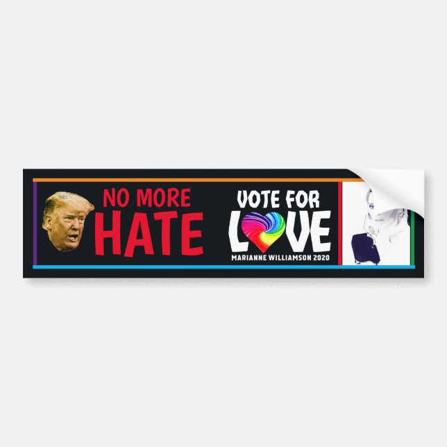 Vote for Love Marianne Williamson 2020 Bumper Sticker (Front)