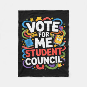 Vote For Me Student Council Great Vibes School Ele Fleece Blanket