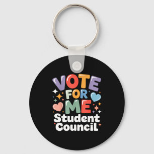 Vote For Me Student Council Vibes School Election Keychain