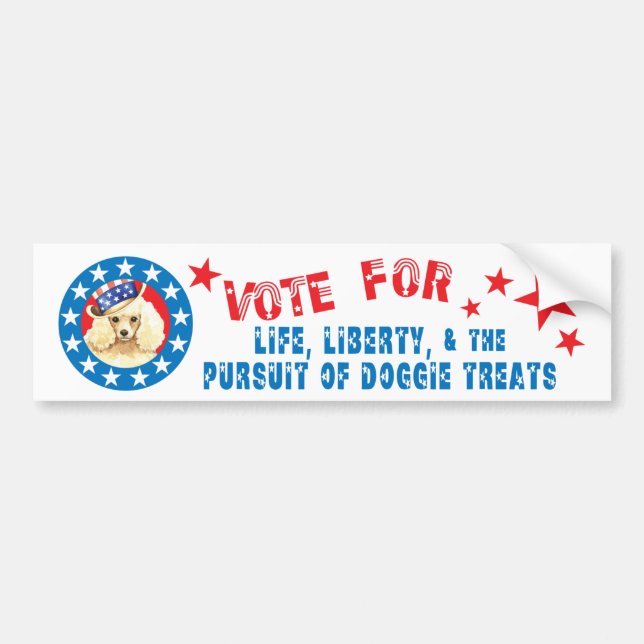 Vote for Miniature Poodle Bumper Sticker (Front)