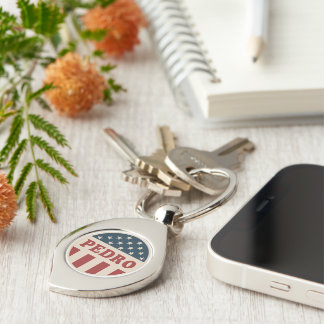 Vote for Pedro Classic Retro American Voter Button Keychain