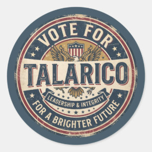 Vote for Talarico Democrat Election Classic Round Sticker