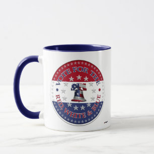 Vote for the Red, White Blue Liberty Bell 13 & 50 Mug