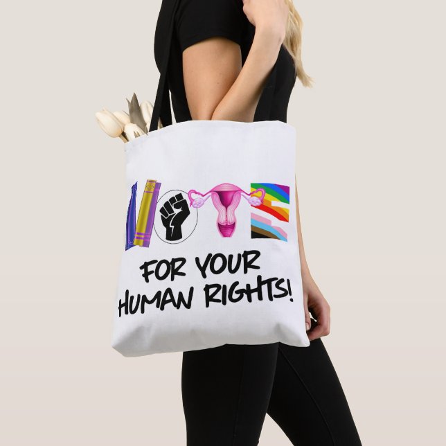Vote for your Human Rights Tote Bag (Close Up)