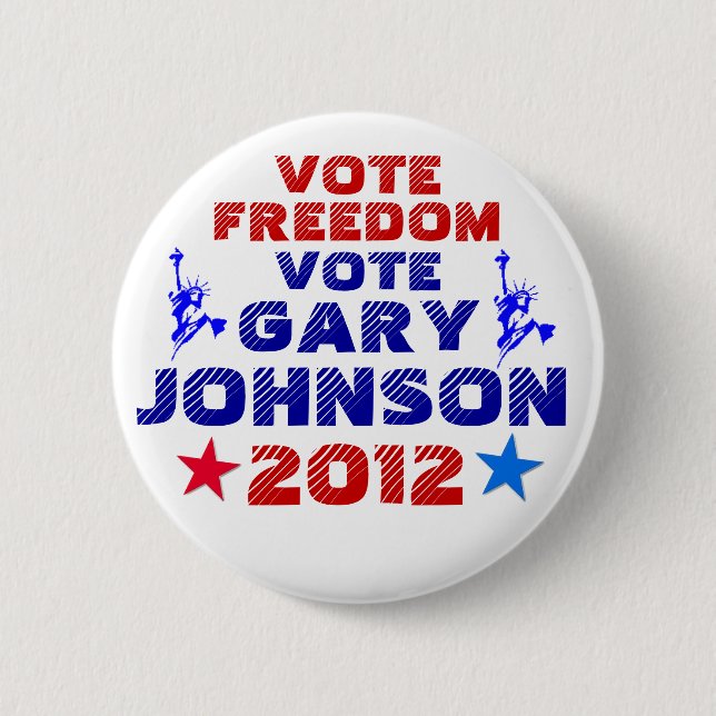 Vote Gary Johnson 2012 2 Inch Round Button (Front)