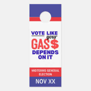 Vote Gas Price Inflation Pin Door Hanger