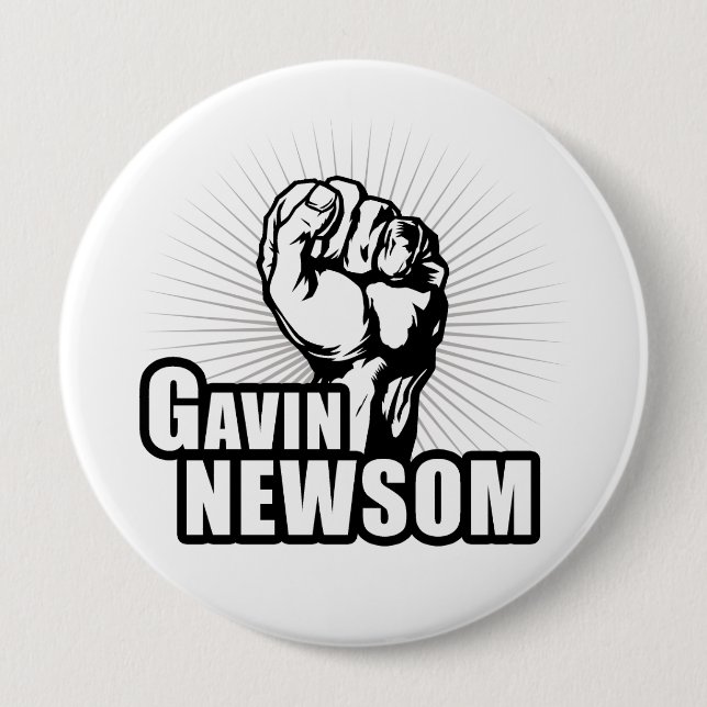 Vote Gavin Newsom 4 Inch Round Button (Front)
