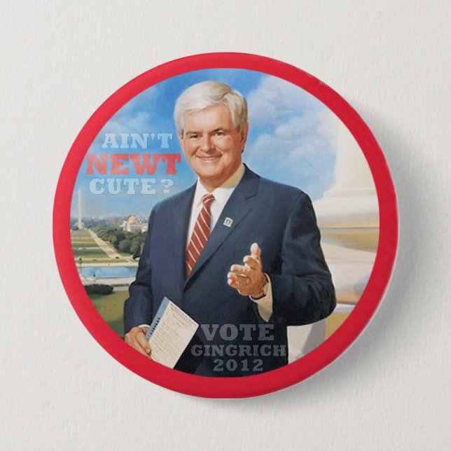 Vote Gingrich 2012 3 Inch Round Button (Front)