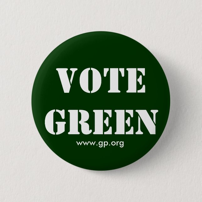 VOTE GREEN 2 INCH ROUND BUTTON (Front)