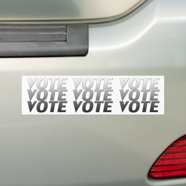 vote - grey / white - Bumper Sticker (On Car)