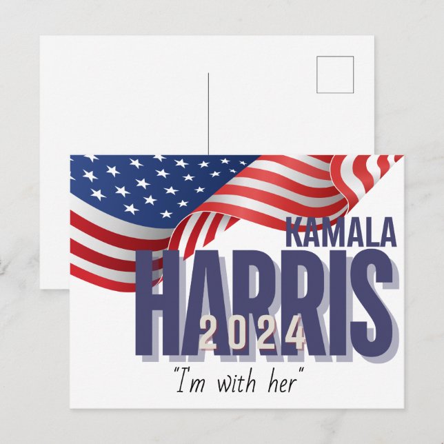 Vote Harris Election 2024 Customizable Postcard (Front/Back)