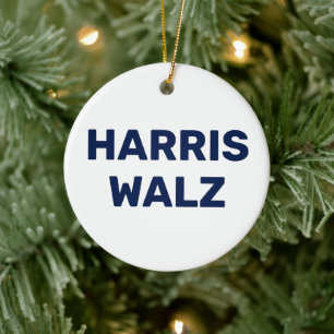Vote Harris Walz 2024 Ceramic Ornament