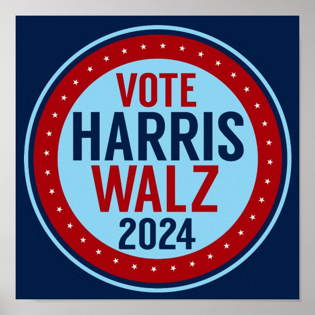 Vote Harris Walz for President 2024 Election Poster (Front)