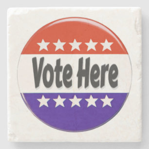 Vote Here Stone Coaster