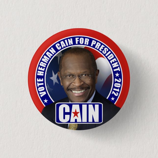 Vote Herman Cain 2012 1 Inch Round Button (Front)