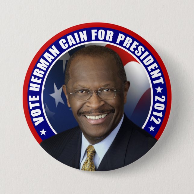 Vote Herman Cain 2012 3 Inch Round Button (Front)