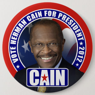 Vote Herman Cain 2012 6 Inch Round Button