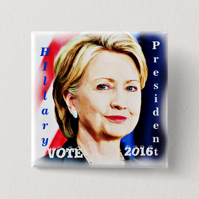 VOTE!-Hillary Clinton 2016_ 2 Inch Square Button (Front)