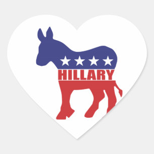 Vote Hillary Democrat Heart Sticker