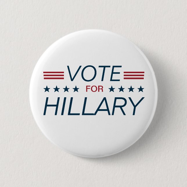 Vote Hillary for President 2016 2 Inch Round Button (Front)