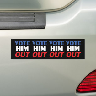 Vote Him Out black red white blue typography Bumper Sticker