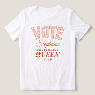 VOTE Homecoming Queen Pink Coquette Bow HOCO Tri-Blend Shirt