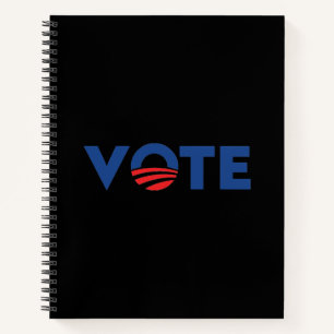 Vote hope red black and blue typography democrat notebook