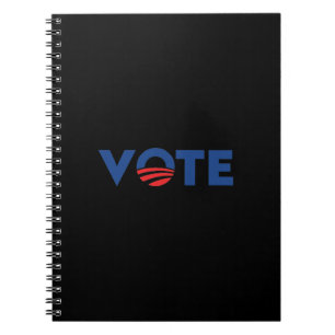 Vote hope red black and blue typography democrat notebook