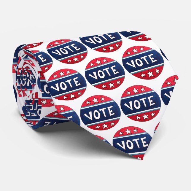 VOTE I Voted Poll Worker Election Day USA Voting Tie (Rolled)