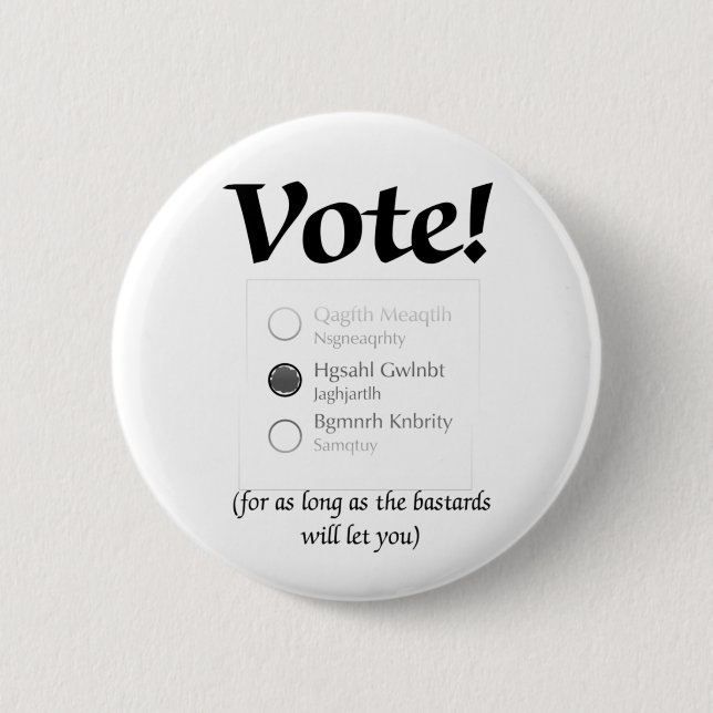Vote II 2 Inch Round Button (Front)