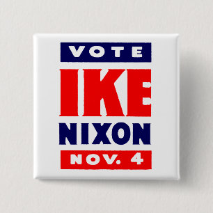 Vote Ike, Nixon in 1952 2 Inch Square Button