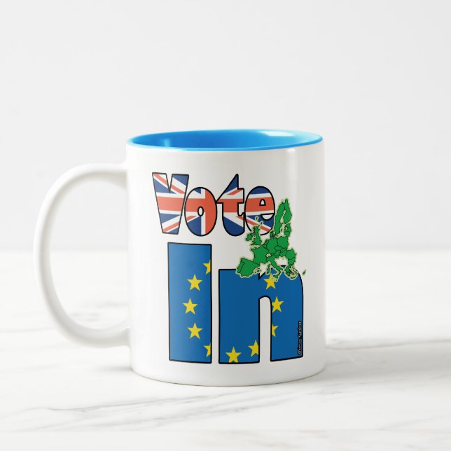 Vote In (Remain) - EU - UK referendum Two-Tone Coffee Mug (Left)