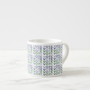 VOTE in Shades of Blue and Green Espresso Cup