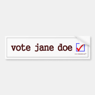 "Vote Jane Doe" Bumper Sticker