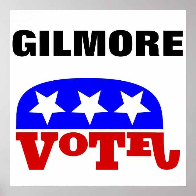 Vote Jim Gilmore Republican Elephant Poster (Front)