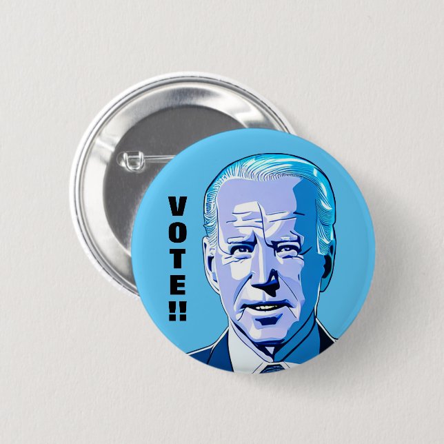 VOTE!! Joe Biden Artwork 1 Custom Text & Colours 2 Inch Round Button (Front & Back)