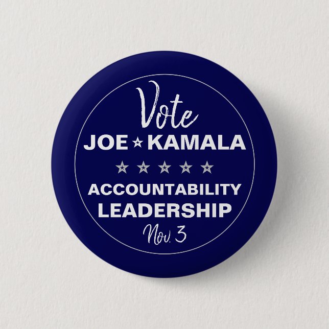 Vote Joe Biden Kamala Harris 2020 Template 2 Inch Round Button (Front)