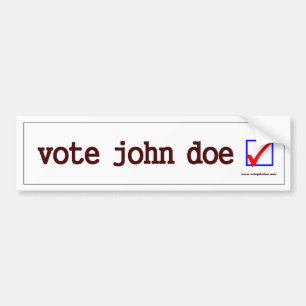 "Vote John Doe" Bumper Sticker