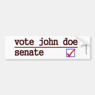 "Vote John Doe" Senate Bumper Sticker