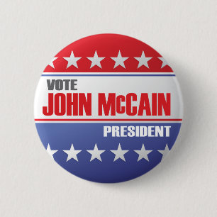 Vote John McCain For President 2 Inch Round Button