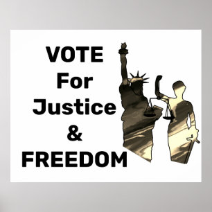 VOTE Justice Freedom Rights Liberty Poster