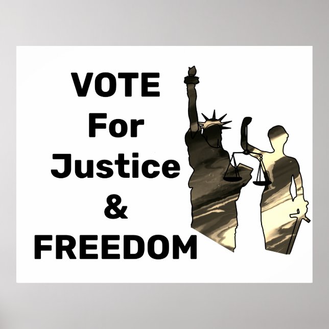 VOTE Justice Freedom Rights Liberty Poster (Front)