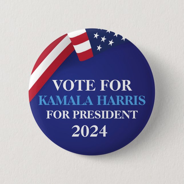 Vote Kamala Harris For President 2024 2 Inch Round Button (Front)