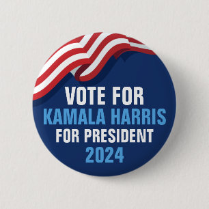 Vote Kamala Harris for President 2024 Blue 2 Inch Round Button