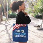Vote Kamala Harris for President Blue Election<br><div class="desc">Vote Kamala Harris for President in the 2024 presidential election. Choose our vice president as the democratic party nominee and show your support with this American flag tote bag in blue for a democrat.</div>